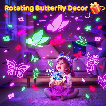One Fire Unicorns Gifts for Girls Toys, 6 Films Unicorn Night Light Projector for