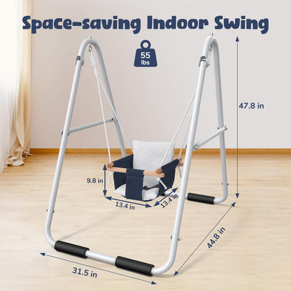 Hapfan Baby Swing Set with Foldable Stand for Indoors & Outdoors