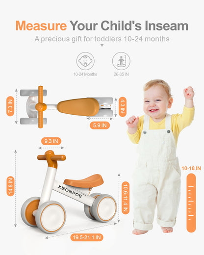XBONFOE Baby Balance Bike for 1 Year Old Boys Girls, 10-24 Month Toddler Balance Bike, Baby Bike