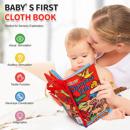Jollybaby Baby Books 0-6 Months, Touch and Feel Crinkle Soft Cloth Books for Infants Babies