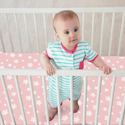 Pack and Play Sheets Girl, 4 Pack Mini Crib Sheets, Stretchy Pack n Play Playard Fitted Sheet