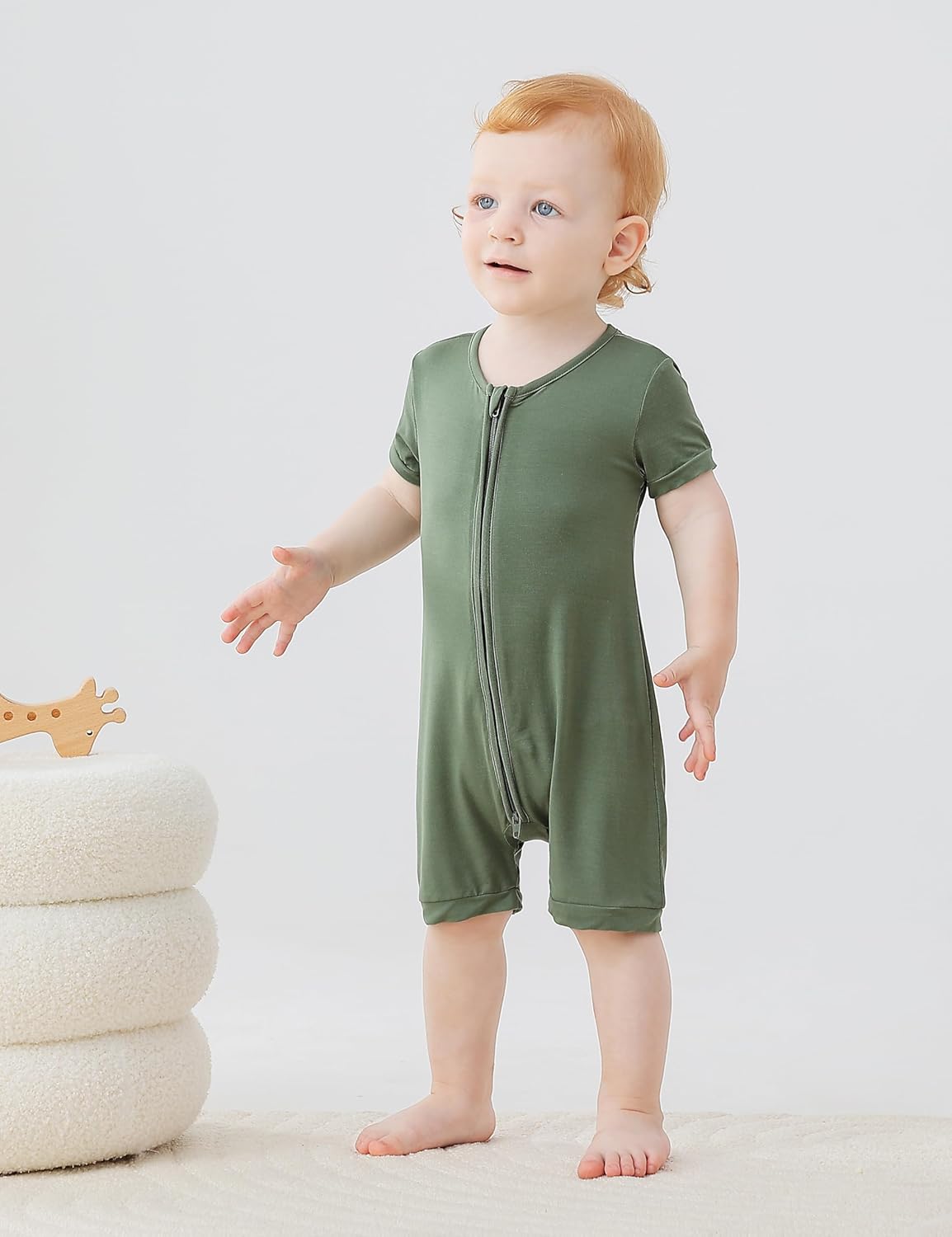 JunNeng Baby Boy Girl 2 Pack Rayon of Bamboo Summer Sleeper Infant Soft Short Sleeve Zipper