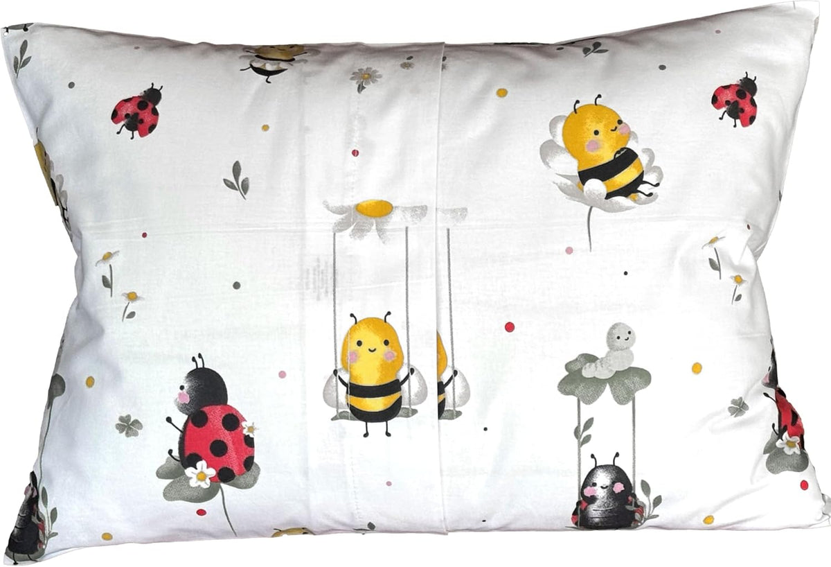 13x18 Pillowcase Kids Standard Size - Cotton Toddler Pillowcase, Bees Pillow Covers for Boys, Girls