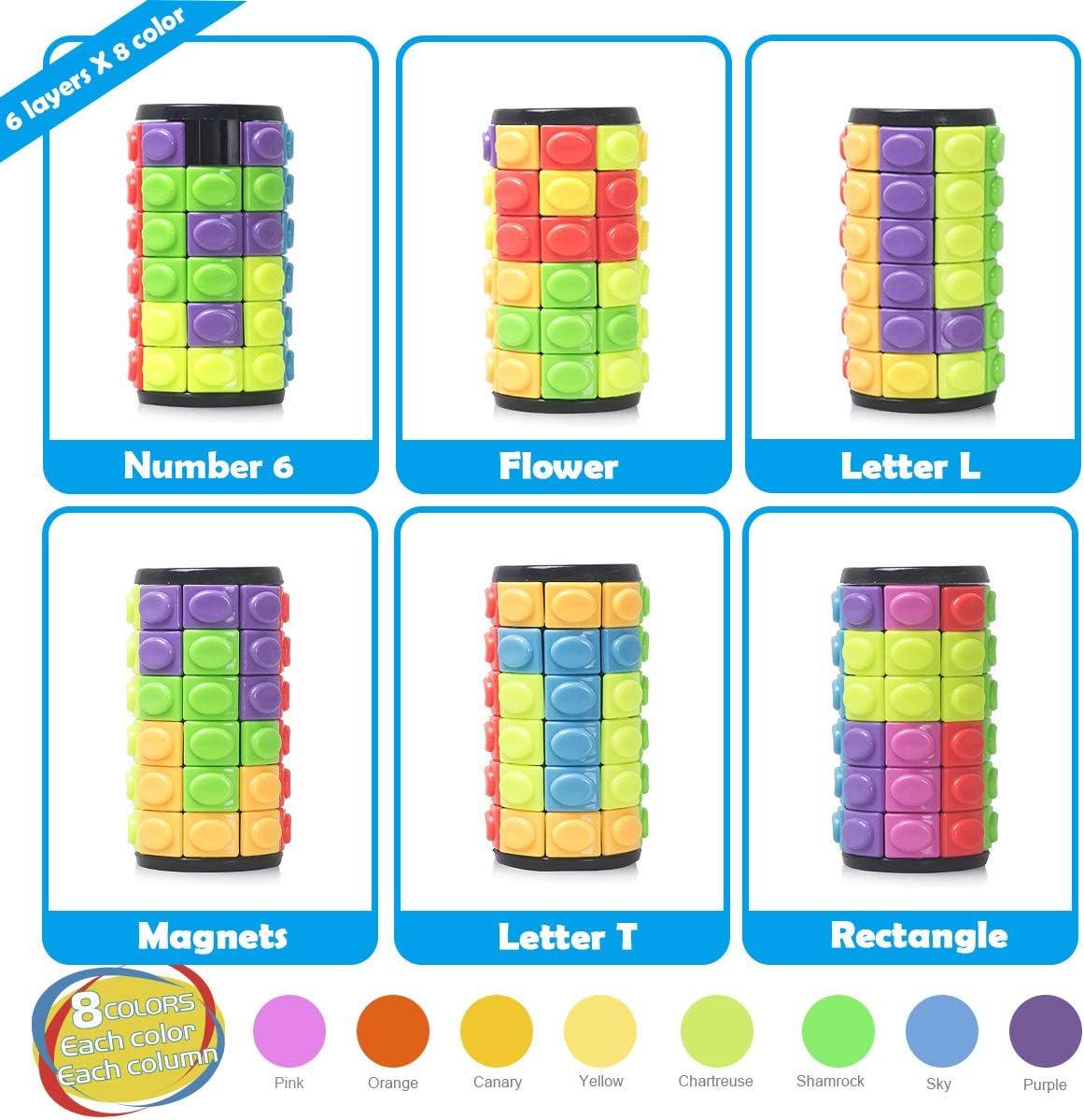 R.Y.TOYS Rotate and Slide Puzzle-Design Patent,Fidget Toys(Restore Order/Create Patterns) 8
