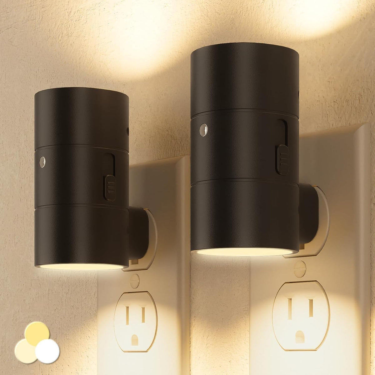 NIORSUN Night Lights Plug Into Wall,Plug in Night Light with 3 Light Modes,Ultra-Slim Design,Dusk