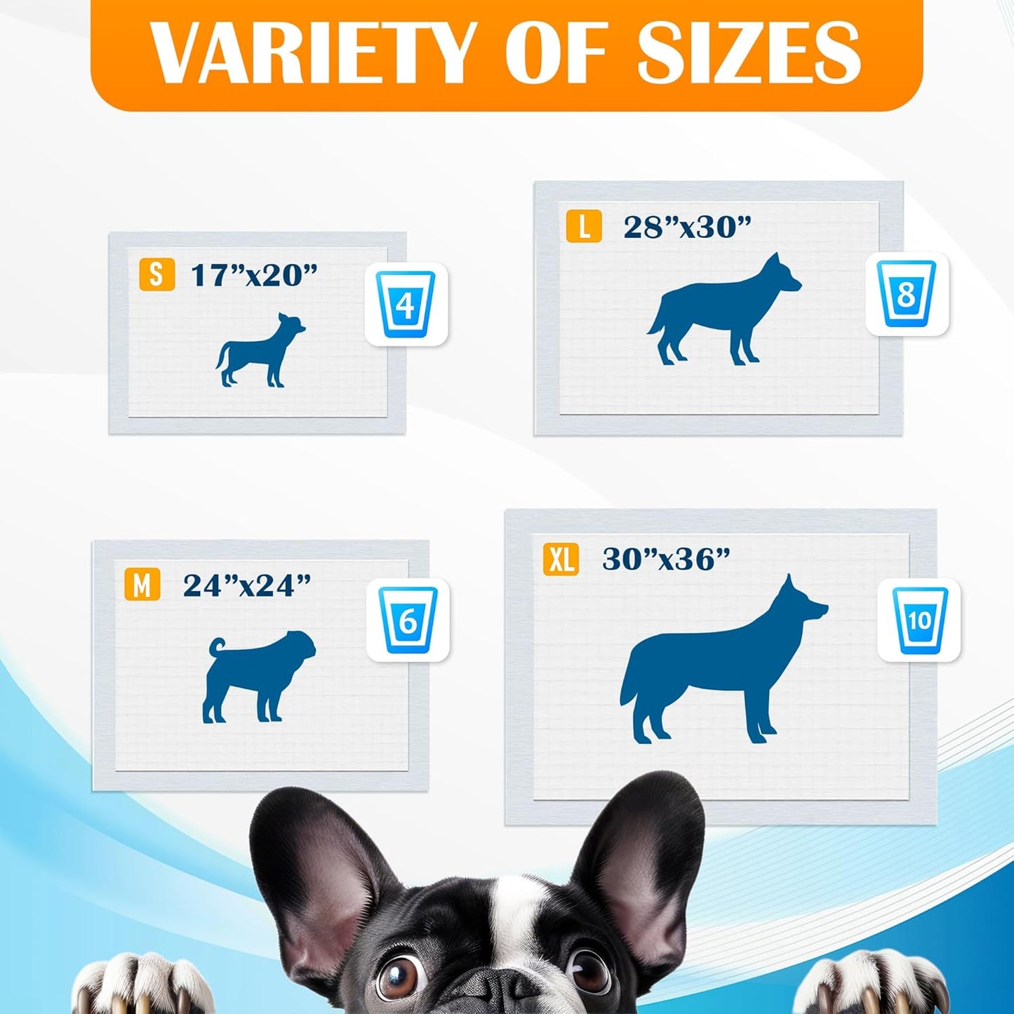 Paws & Claws Premium Disposable Dog Pee Pads – Small 17"x20", 50 Count – 6-Layer Leak‑Proof, Super