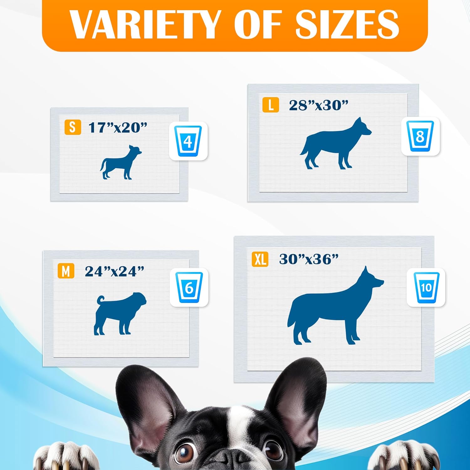 Paws & Claws Premium Disposable Dog Pee Pads, Large 28"x30", 40-Count – 6-Layer Leak-Proof, (Holds