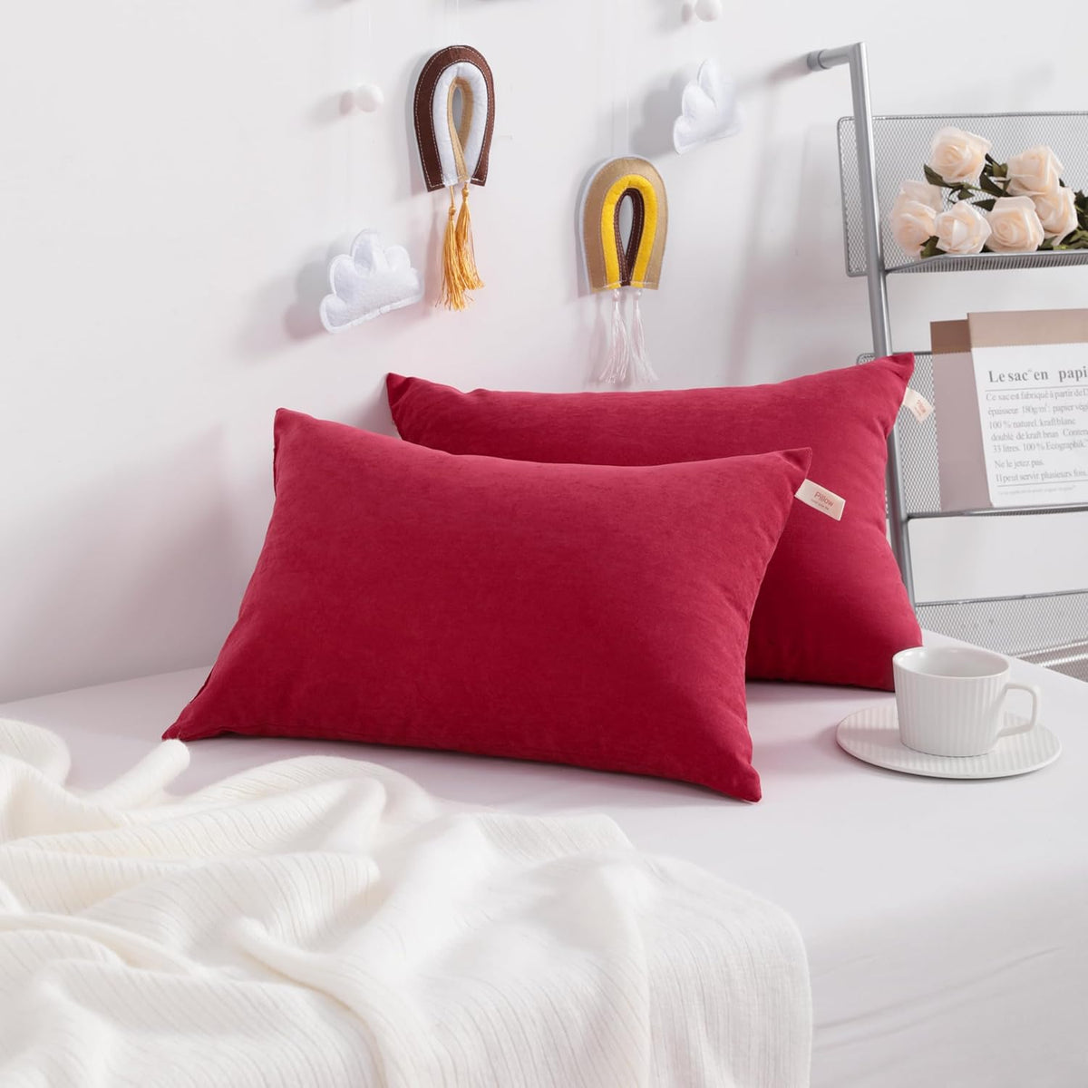 NTBAY Toddler Pillows, Down Alternative 13"x18" Pillows, Machine Washable - Soft and Breathable
