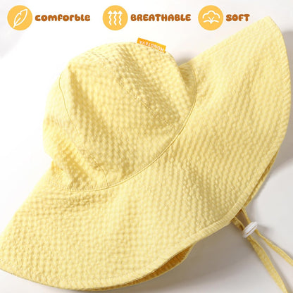 HONGTEYA Baby Sun Hat Toddler Girl Beach Hat Adjustable Outdoor Summer Hat UPF 50+ Sun Protection