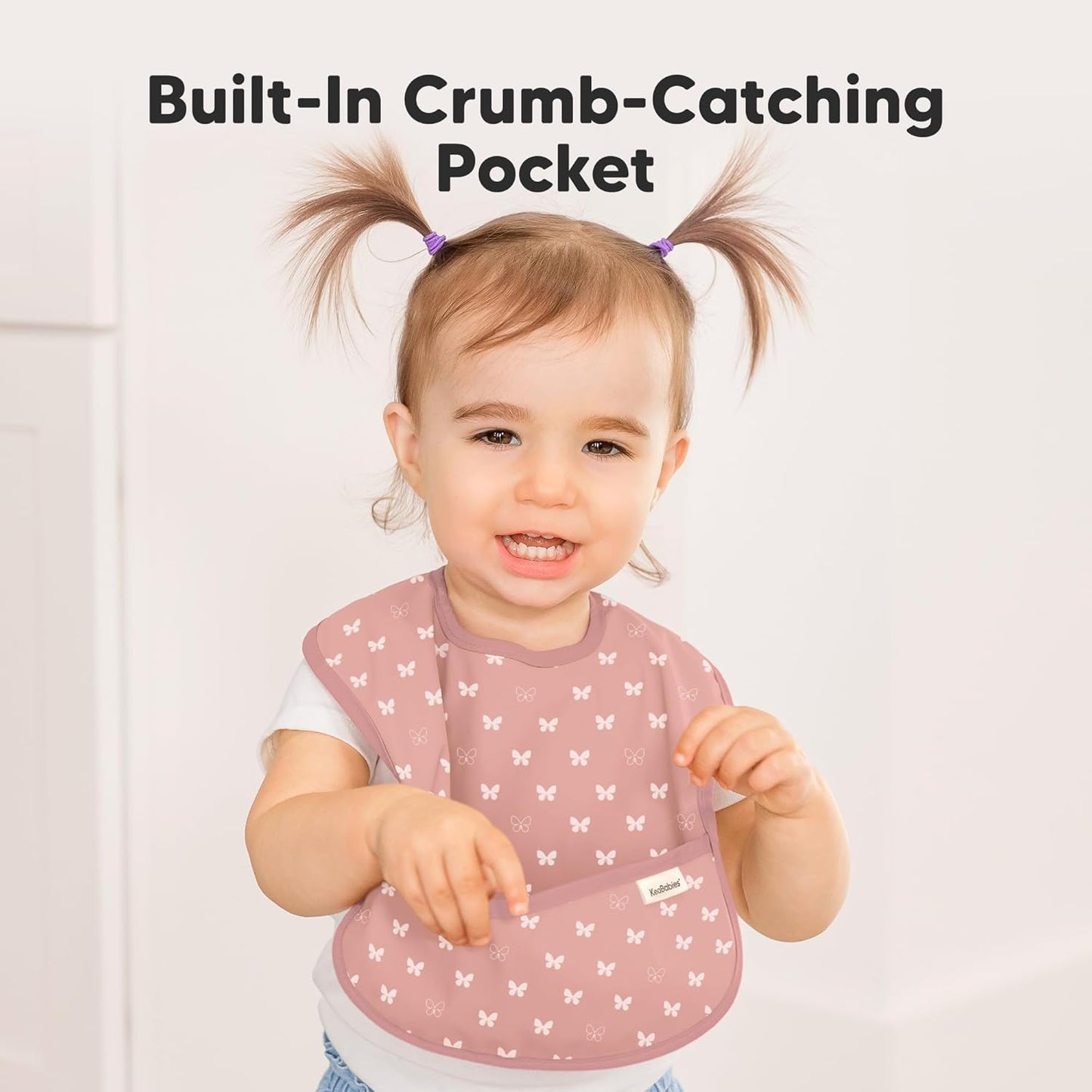 3-Pack Waterproof Baby Bibs for Eating - Lightweight Toddler Feeding Bibs with Large Food Catcher