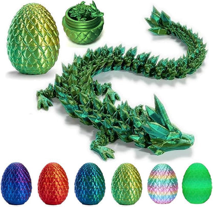 3D Printed Dragon Egg, Mystery Crystal Dragon Egg Fidget Toys Surprise, Articulated Crystal Dragon