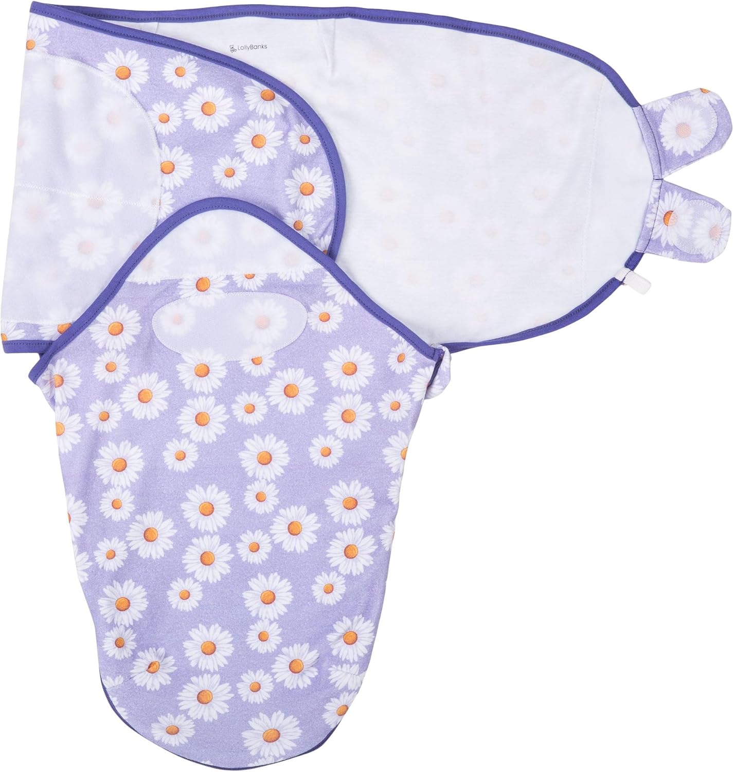 LollyBanks Baby Swaddles 100% Organic Cotton, 0-3 Months Baby Girl Swaddles with Easy Change