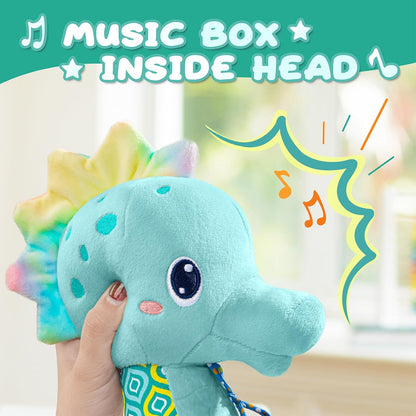 Baby Toys 0 to 12 Months, Musical Stuffed Animal Activity Soft Toys with Multi-Sensory Crinkle