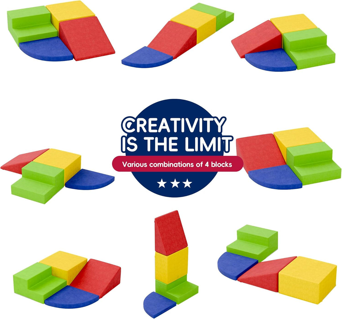 Large Baby Climbing Blocks – 6 Pcs Climbing Toys for Toddlers - Ultra High Density Soft Foam Play