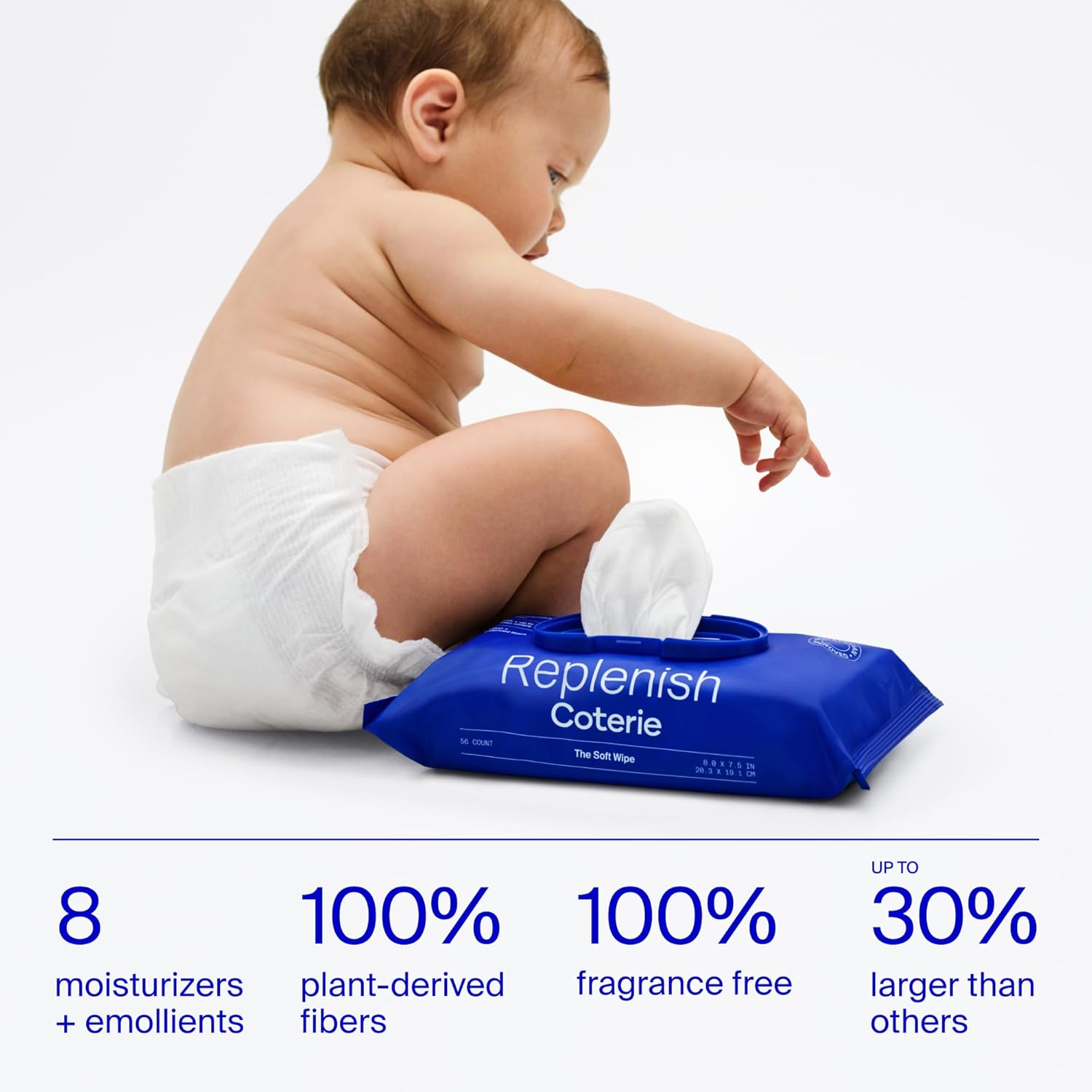 Coterie Baby Soft Wipe for Sensitive Skin, Hydrating Moisturizers and Emollients, Made with Cotton