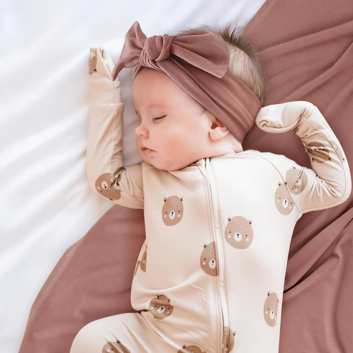 GRSSDER Newborn Swaddle Blanket, Ultra Soft Jersey Receiving Blanket with Matching Headband and