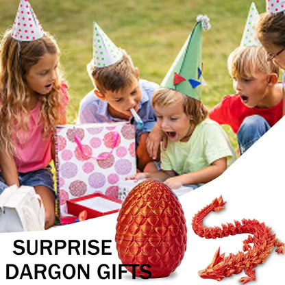 Cessfle 3D Printed Dragon in Egg, Crystal Dragon Eggs with Dragon Inside, Full Articulated Dragon