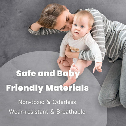 ACOMOPACK Baby Play Mat for Floor 1.3" Thick Memory Foam 50x50 Soft Velvet Playpen Mat for