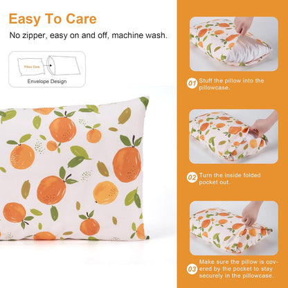 TILLYOU Toddler Pillowcases 13 x 18 Travel Pillow Case 2 Pack, Kids Pillowcases Machine Washable