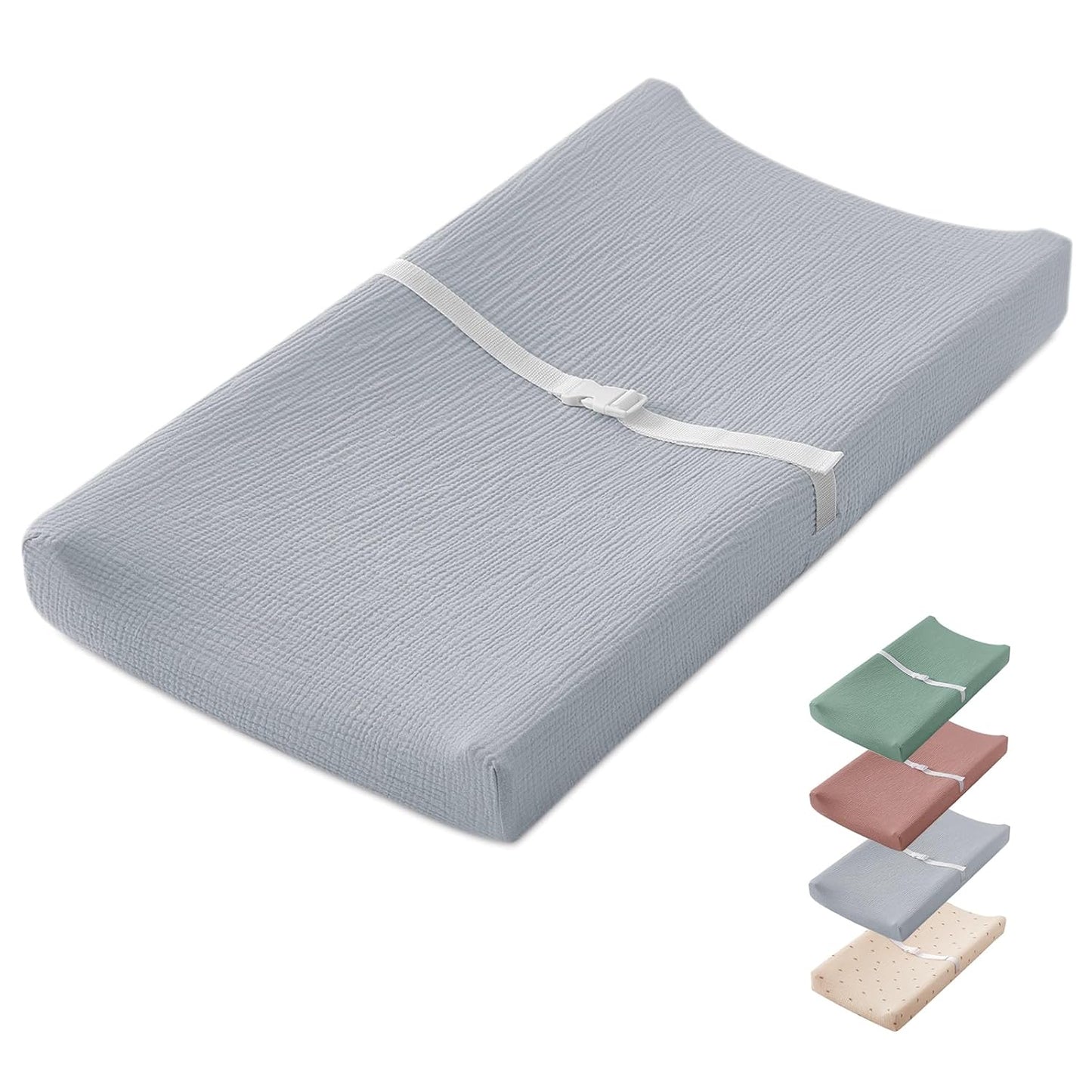Blissful Diary Muslin Baby Changing Pad with Waterproof Lining Foam, Diaper Changing Table Pad with