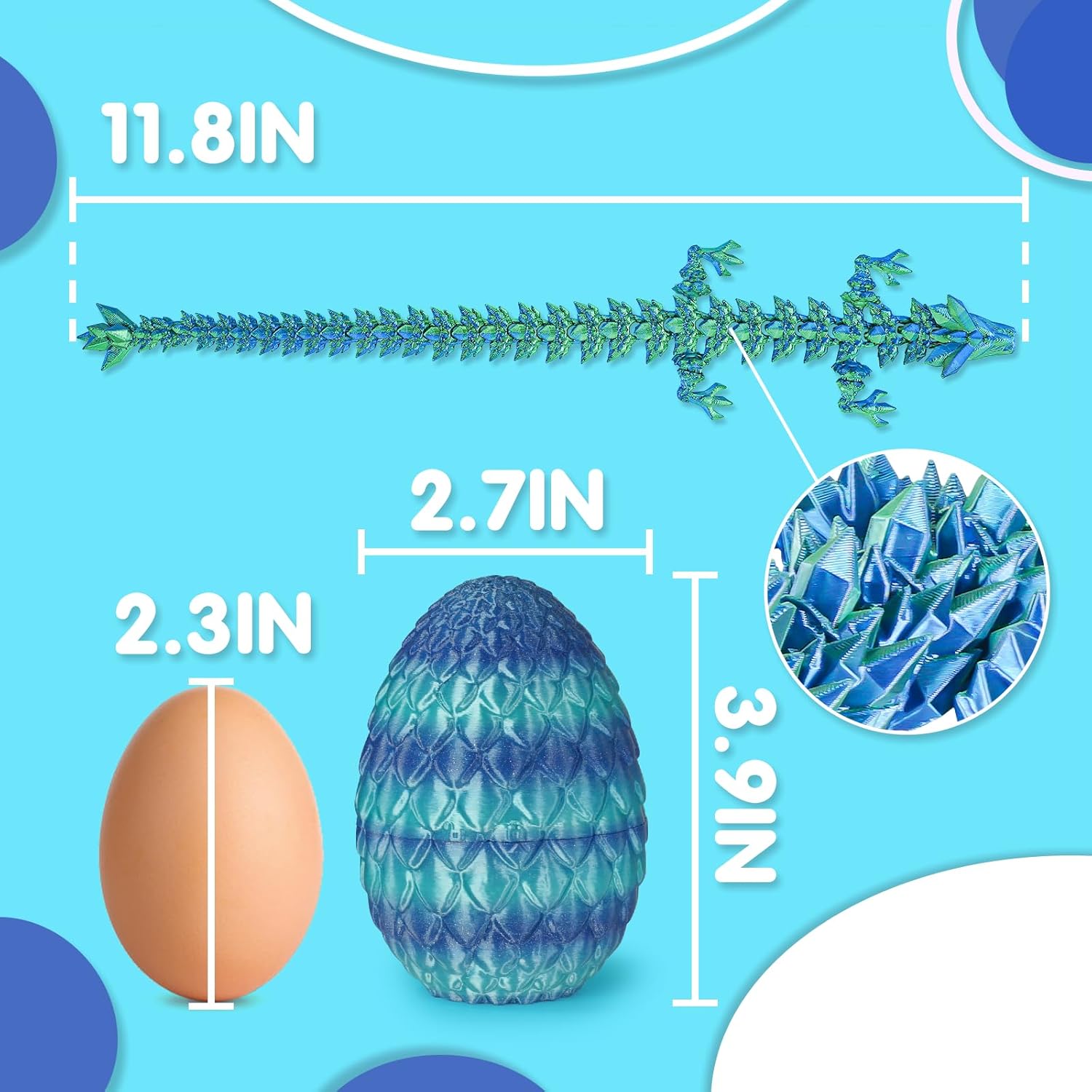 Small Dragon Eggs with Dragon Inside, 3D Printed Surprise Funny Gifts for Kids, Articulated Dragon