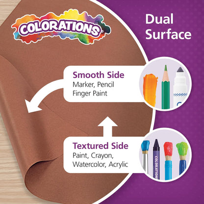 Colorations Prima-Color Fade-Resistant Paper Rolls, Brown, Arts and Crafts, 48" x 60' , Drawing