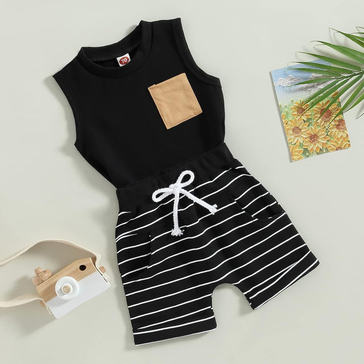 Kupretty Baby Boy Summer Clothes Sleeveless Tank Tops Vest T-Shirt + Casual Shorts Toddler Outfits