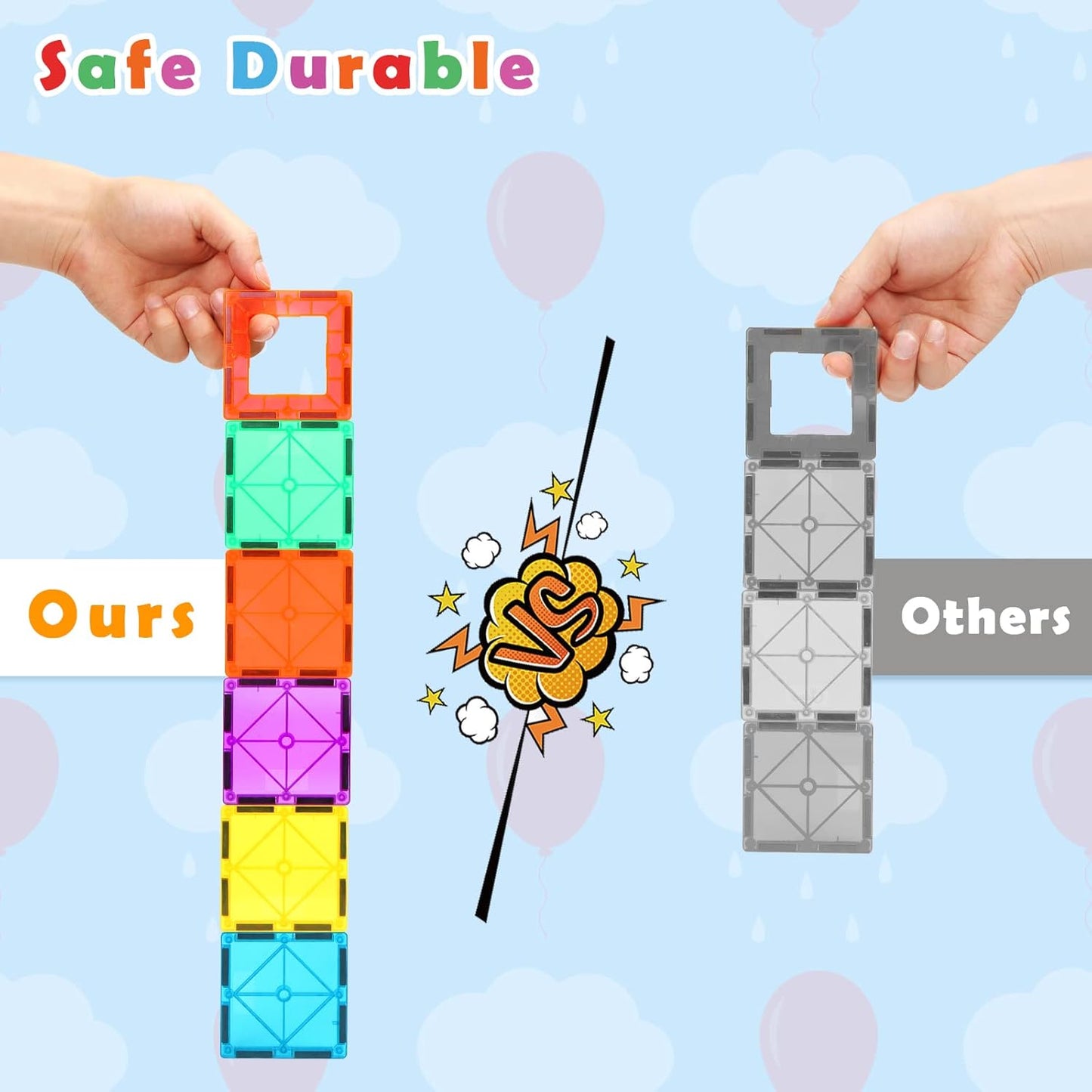 Gemmicc Magnetic Tiles, Magnet Toys Building Blocks for Kids, STEM Approved Educational Toys,Magnet
