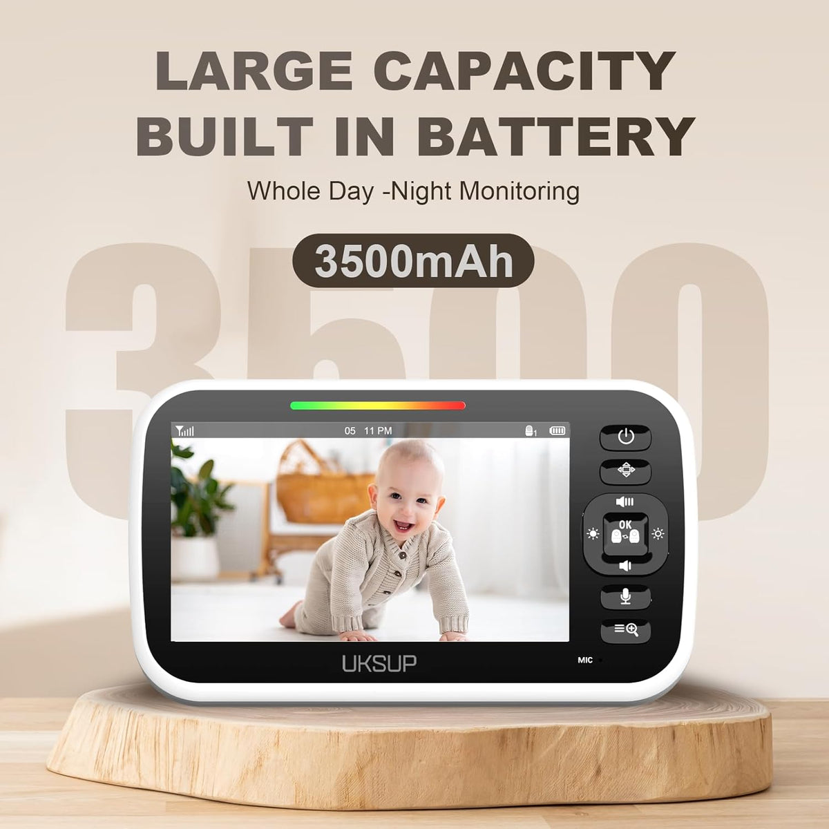 Baby Monitor with Camera and Audio- Video Baby Monitor with 960ft Long Range, Remote Pan-Tilt-Zoom