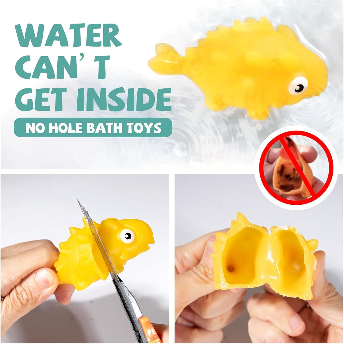 Hely Cancy Infant Bath Toys for 18 Months - No Hole Animal Bathtub Toys, Baby Bath Tub Toys