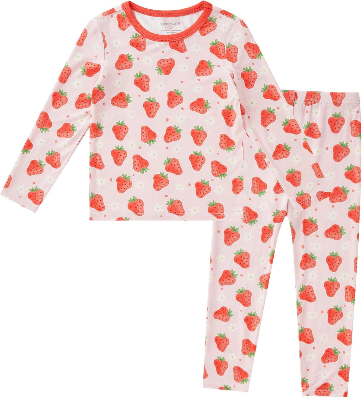 pureborn Baby Viscose From Bamboo Pajamas Set Pjs - Kids Toddler Girl Snug Fit Viscose Sleepwear