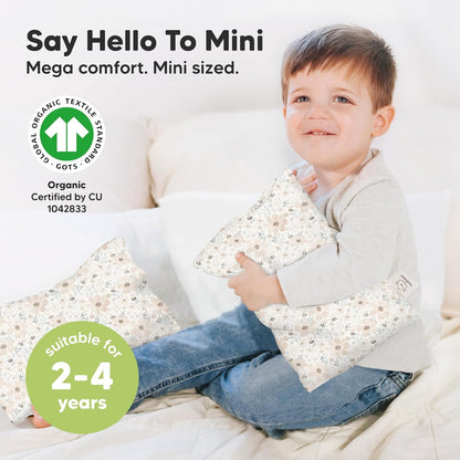 Mini Toddler Pillow with Pillowcase - 9x13 My Little Dreamy Travel Kids Pillow for Sleeping