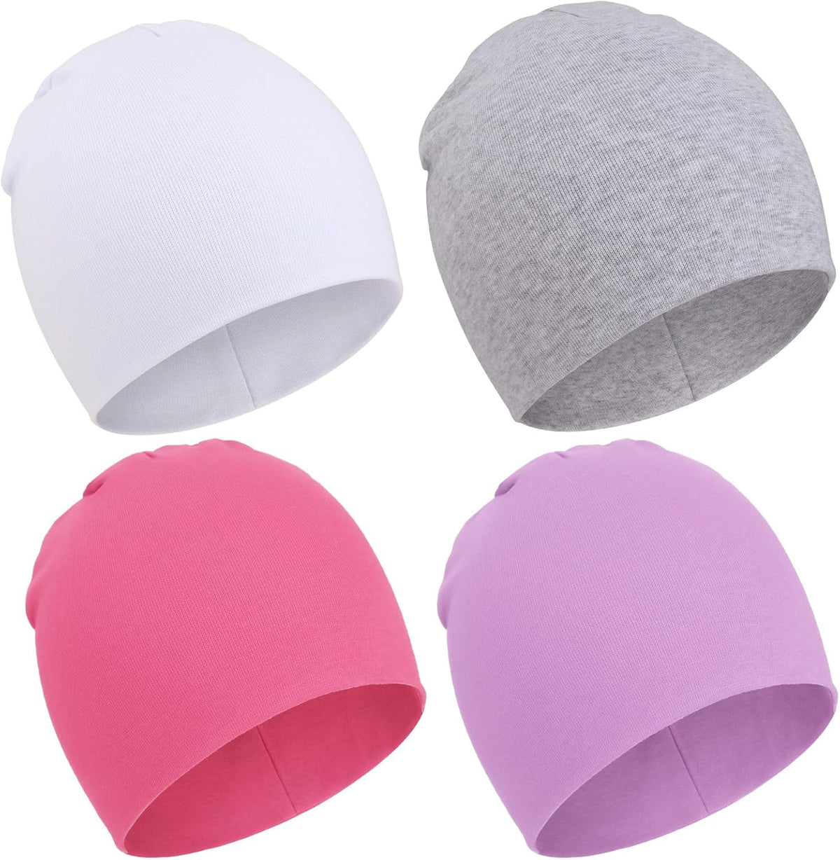 DRESHOW BQUBO 4 Pieces Baby Beanie Newborn Toddler Soft Cute Knit Hat Hospital Hats for Baby Boys