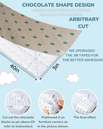 Baby Proofing Corners and Edges Guards Protectors Foam 3M Pre-Taped Bumper Furniture Covers Child