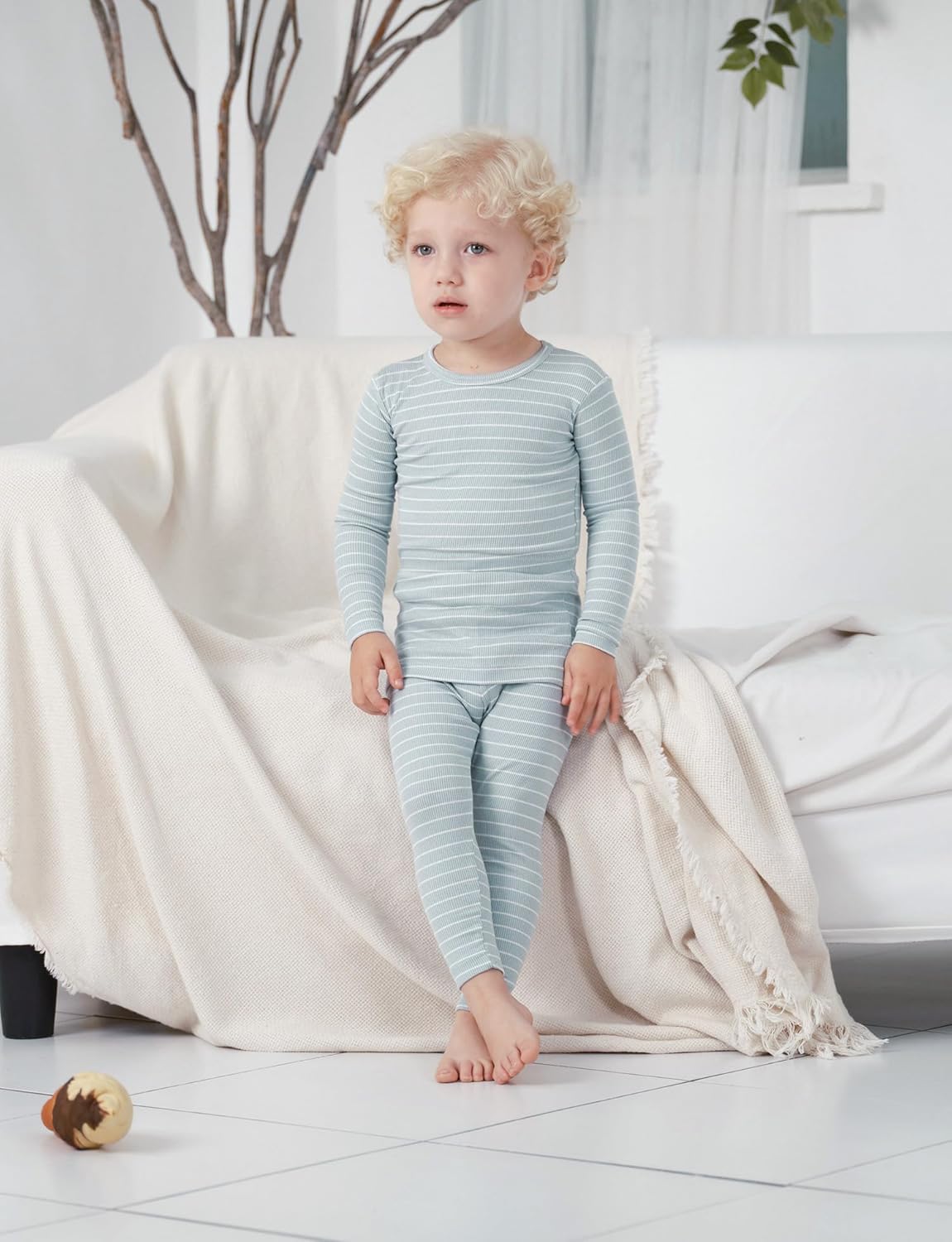 AVAUMA Stripe Pattern Baby Boys Girls Pajama Set Kids Toddler Snug fit Ribbed Sleepwear pjs for