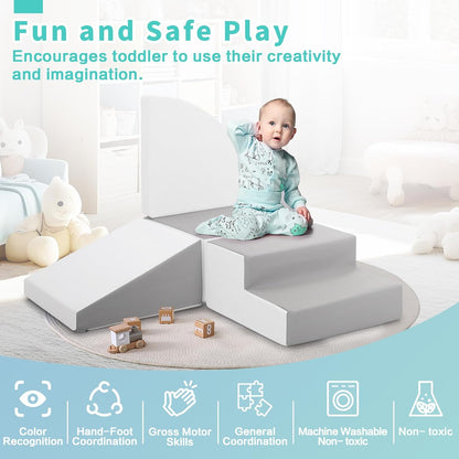 Foam Blocks Climbing for Kids: Toddler Toys for Indoor and Outdoor Fun - Soft PU Leather Play