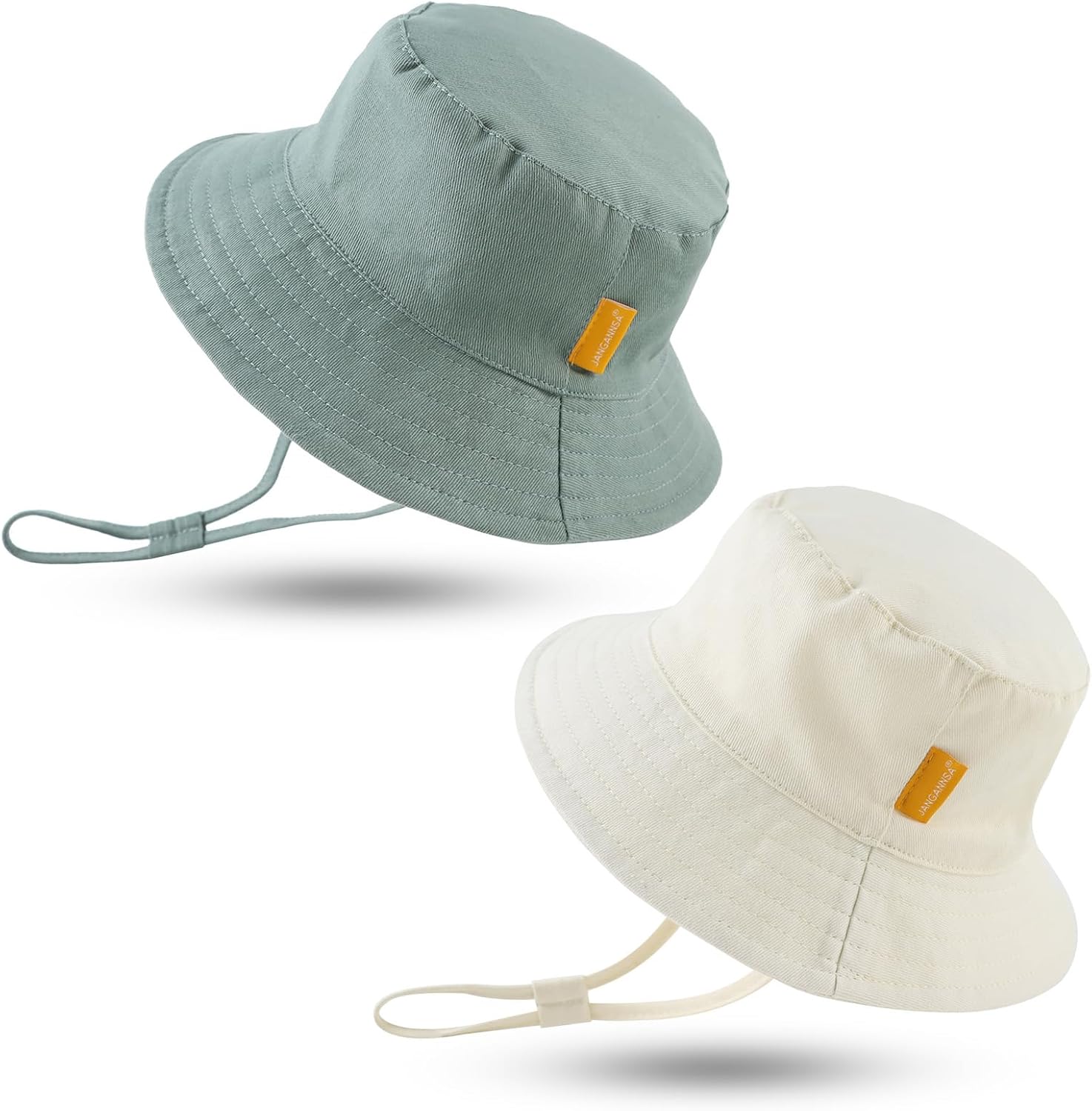 JANGANNSA Cotton Baby Sun Hat Infant Toddler Boys Girls Bucket Hats Summer Sun Protection Kids