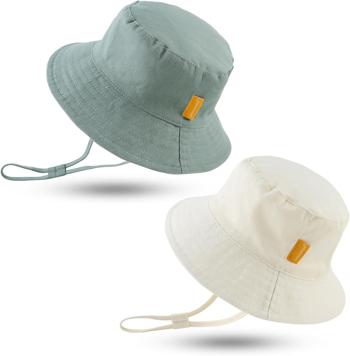 JANGANNSA Cotton Baby Sun Hat Infant Toddler Boys Girls Bucket Hats Summer Sun Protection Kids