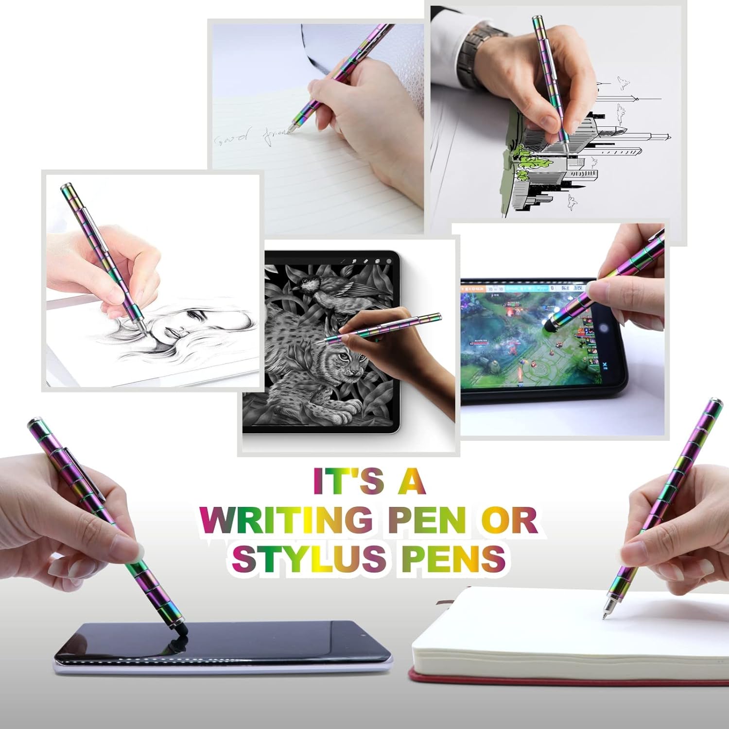 Color Fidget Pen Toy, Sensory Tool EDC Fidgeting Game for Adults, Cool Gadget Best for Stress and