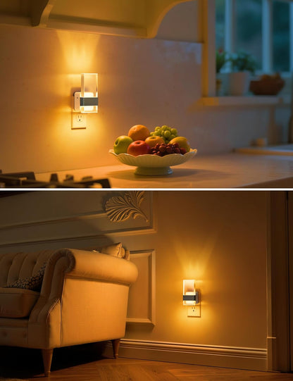 L LOHAS LED Night Light, Amber Night Lights Plug Into Wall, Dusk-to-Dawn Sensor Decorative Night