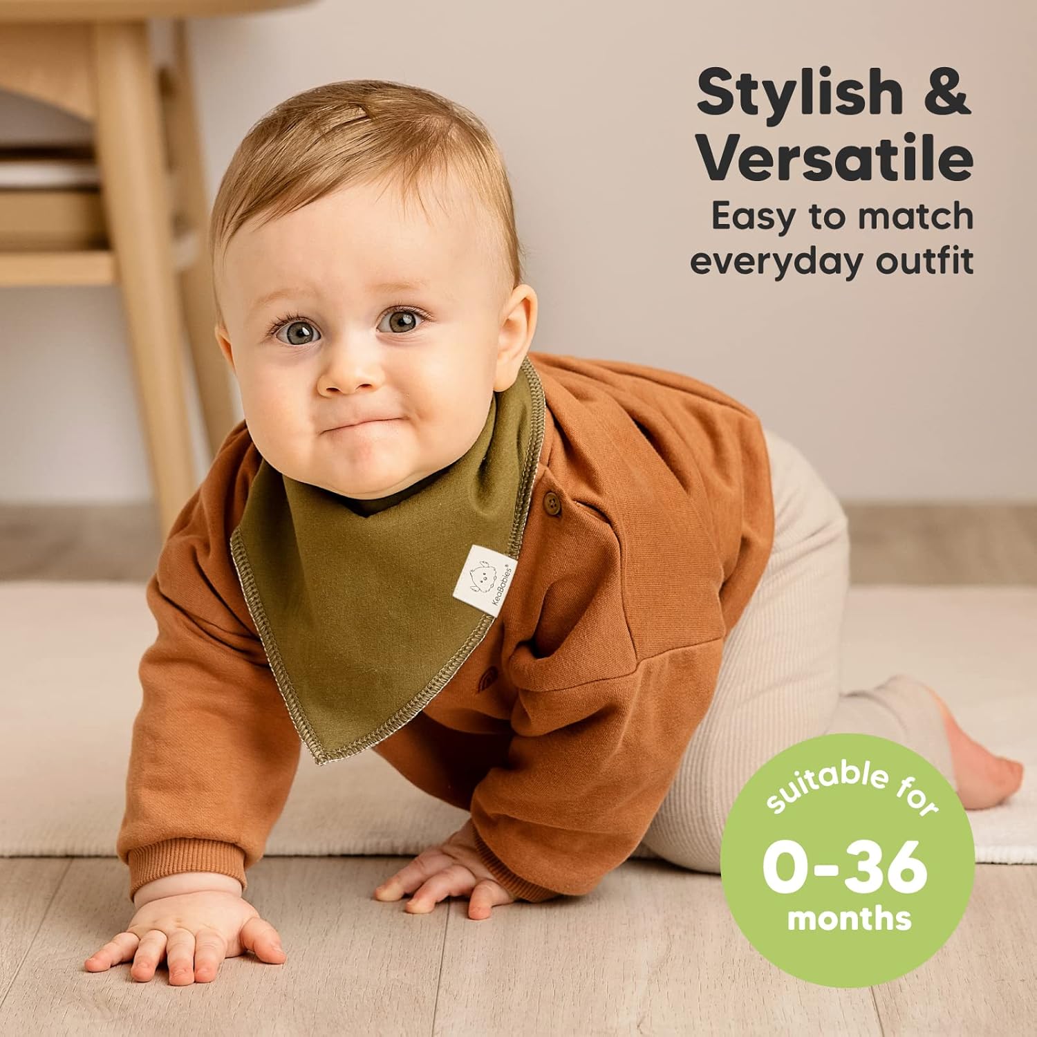 8-Pack Organic Baby Bandana Bibs for Boys, Girls - Super Absorbent Triangle Baby Bibs for Drooling