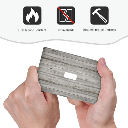 Decorative Light Switch Cover Farmhouse Rustic Grey Barn Door Wood 1 Gang Single Toggle Device