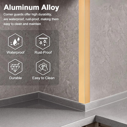 4PCS 45" Aluminum Metal Corner Protectors, Self Adhesive Corner Guards, Metal Wall Edge Protector