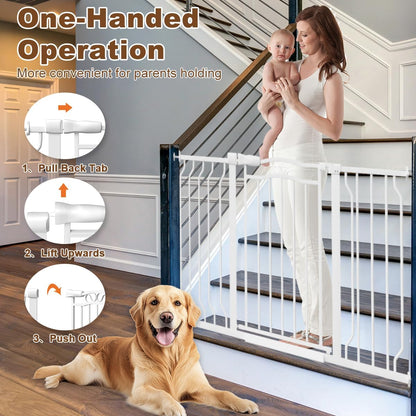 Extra Wide Baby Gate for Doorways No Drill 29.53"-53.1", 30" Tall Auto Close Press Mounted Baby