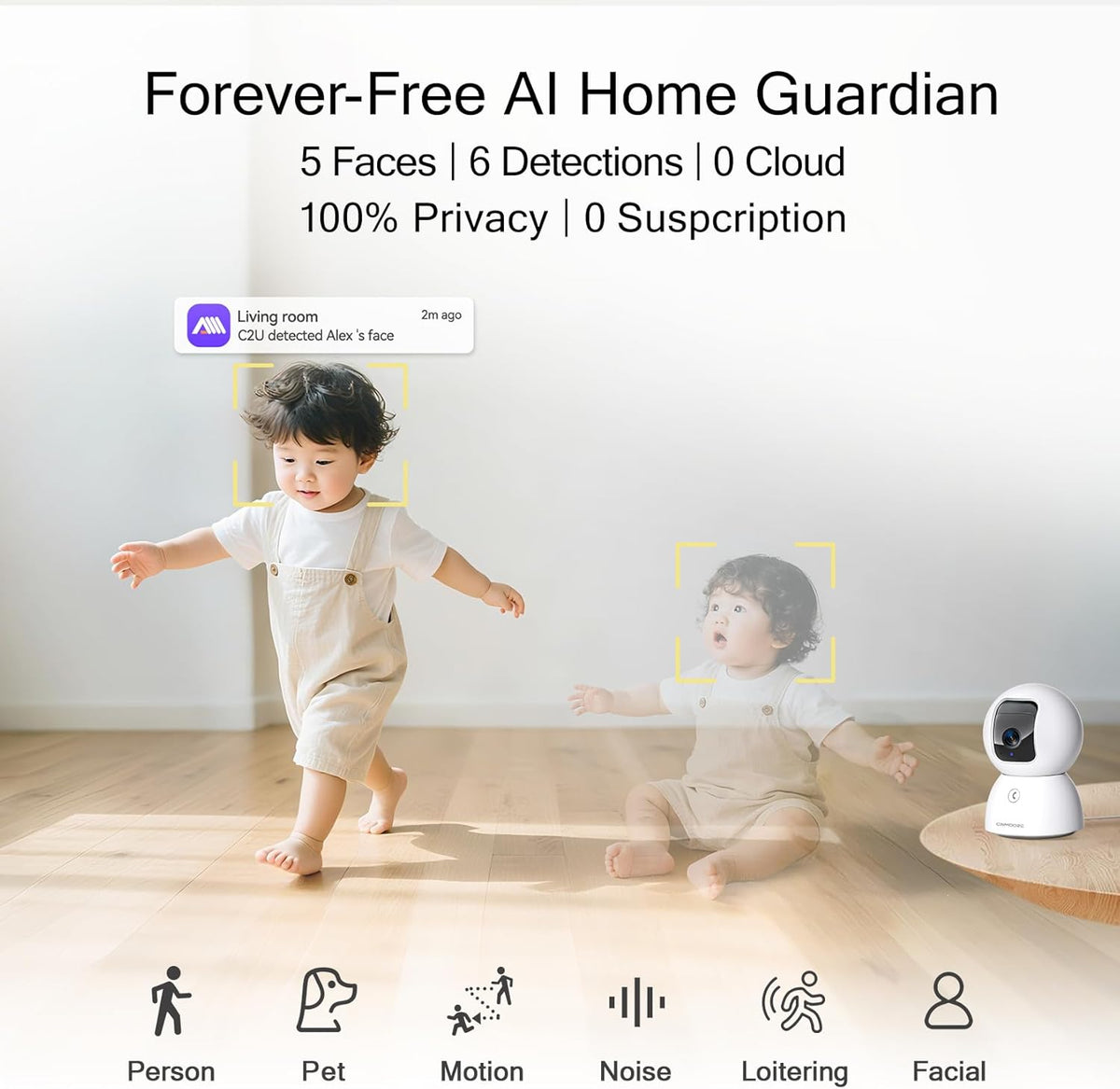 5G Security Camera Indoor, 3K Pet/Dog Camera with Speaker/Phone App, PTZ WiFi Baby Monitor Cameras