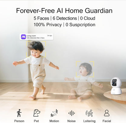 5G Security Camera Indoor, 3K Pet/Dog Camera with Speaker/Phone App, PTZ WiFi Baby Monitor Cameras