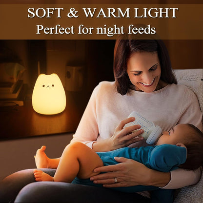 Cute Cat Lamp, Kitty Night Light for Girls Bedroom, Gifts for Women Teen Girls Kids Baby, Kawaii