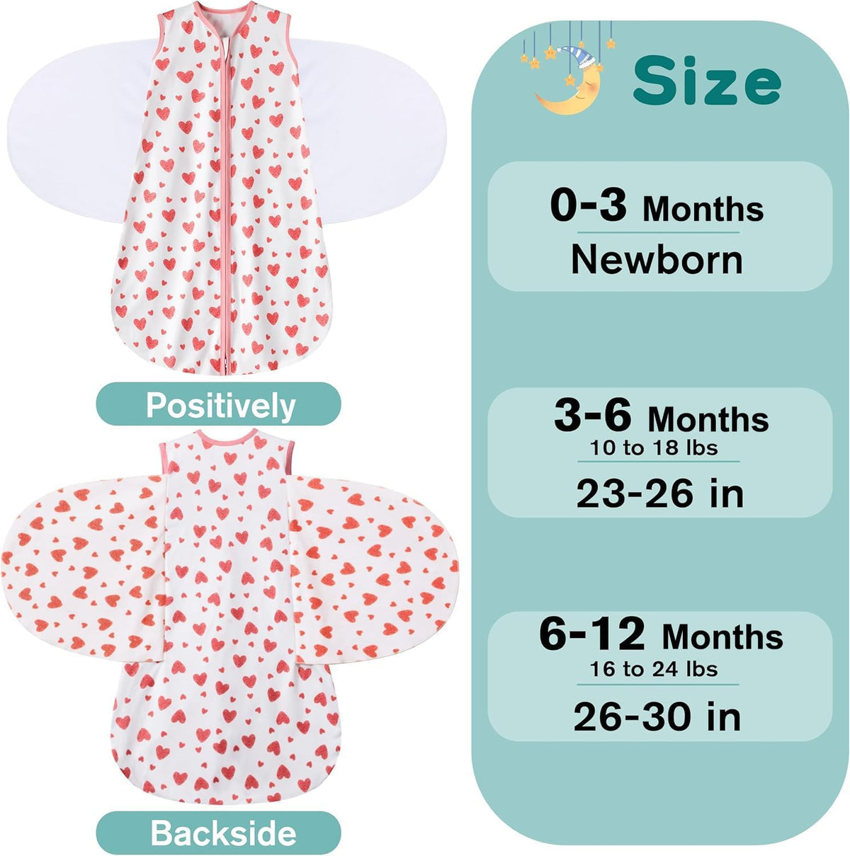 Newborn Sleep Sack Baby Swaddle,Swaddle me 0-3 Month,3-Way Adjustable Wearable Blanket,100% Rayon