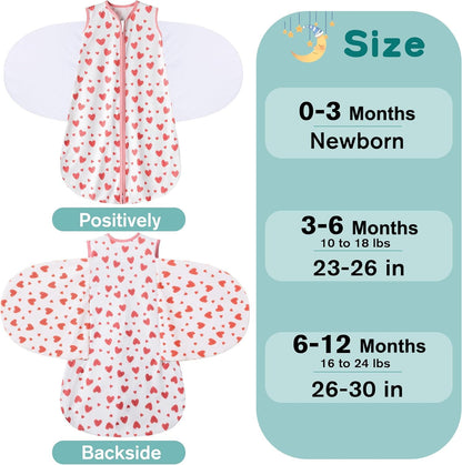 Newborn Sleep Sack Baby Swaddle,Swaddle me 0-3 Month,3-Way Adjustable Wearable Blanket,100% Rayon