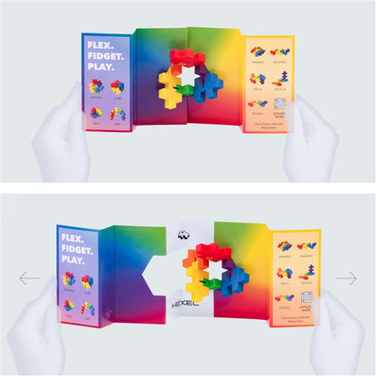 Plus-Plus - HEXEL Spectrum - Fidget Sensory Puzzle Toy - Travel Friendly, Quiet Stress and Anxiety